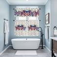 thumbnail image 4 of Independence Day Butterfly Kitchen Curtains Valances and Tiers Set of 3 Country American Flag Butterfly Star Leaf Linen Tier Curtains and Valance with Rod Pocket for Small Windows, 27.5"x36", 4 of 9