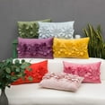 thumbnail image 3 of JWH 3D Handmade Decorative Velvet Flower Accent Pillow Case Cushion Cover Rectangle for Room Decor Girl Gift 12x20inch in Orange, 3 of 8