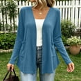thumbnail image 6 of yillto Plus Size Womens Cardigan Open Front Lightweight Soft Comfy Long Sleeve Loose Coats with Pockets, 6 of 7