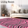 thumbnail image 2 of ODIKA 8'x10' Machine Washable Non-Slip Area Rug, Mediterranean Wave Lattice Decorative Accent High Traffic Rug with Pad, Pink, 527932, 2 of 8
