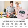 thumbnail image 3 of Temporizador de cocina digital rosa, temporizador con soporte y orificio para colgar, cronómetro magnético con calidad de sonido HD para cocinar, aprender, hacer ejercicio y hornear, 3 of 5