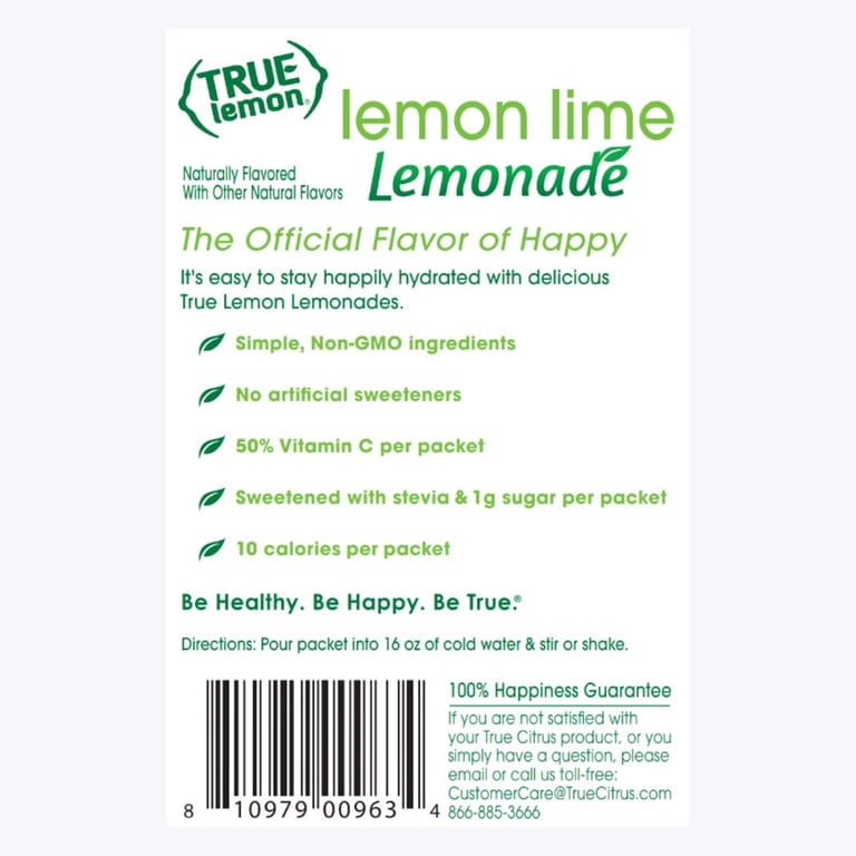 12 pack) True Lemon Lemon Lime Lemonade Drink Mix Powder, 10