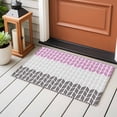 thumbnail image 5 of Area Rug 2x3ft Herringbone Pattern Carpets Indoor Floor Area Mat Doormat Entrance Mat Rugs for Entry Living Room Dining Room Kitchen Bedroom, Vintage Pink Ombre Grey Sofa Throw Carpet, 5 of 9