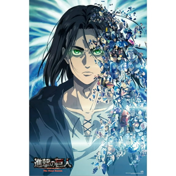 Attack On Titan - The Final Season - Manga / Anime TV Show Poster (Eren Yeager & All Characters) (Size: 24" x 36")