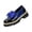 Blue, variant on Women's Statement Platform Shoes, Brogue Decorated Loafers, Vintage School Style Shoes, Women Shoes Slip On, Women's Two-Tone Bow Platform Loafers, Patent Leather Chunky Heel Shoes, White 8