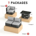 thumbnail image 5 of RADIATA 9 Pcs Rattan Outdoor Patio Sets with Fire Pit Table Light Gray, 5 of 10