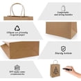 thumbnail image 2 of Bolsas de papel kraft con asa, 24 unidades, 21 x 11 x 27 cm, bolsas de regalo de papel kraft para fiestas navideñas, para uso en interiores y exteriores., 2 of 5