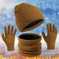 thumbnail image 2 of ASFGIMUJ Winter Knit Beanie Hat Neck Warmer Scarf and Touch Screen Gloves Set 3 Pcs Lined Skull Cap for Men Women, 2 of 3