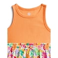 thumbnail image 2 of Wonder Nation Toddler Girls Printed Tank Dress, Sizes 12M-5T, 2 of 3