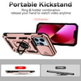thumbnail image 4 of iPhone 11 Pro Case,Dteck Shockproof Rubber Rugged Case Hybrid Hard Ring Holder Kickstand Slide Camera Lens Protector Cover for Apple iPhone 11 Pro,Rosegold, 4 of 8