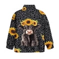 thumbnail image 5 of Uorisanigo Girls Half Zip Sweatshirt Oversized Long Sleeve Pullover Crop Tops for Teen Girl, Soft Kids Half Zip Mock Neck Pullover Jackets, Size 5-6(Baby Highland Cow Leopard Print), 5 of 7