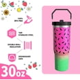 thumbnail image 3 of Watermelon Gifts 30 Oz Tumbler with Top Handle and Flip Straw, Stainless Steel Insulated Water Bottle Cup, Fruit Lover Birthday Gifts for Women Girls, 3 of 6