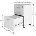 thumbnail image 2 of Modern Design Lazio White File Cabinet, Filing Cabinets for Home Office, Drawers for Under Desk, Locking 3 Drawer Rolling Wood File Cabinet with Lock, by Crafts and Comfort, 2 of 16