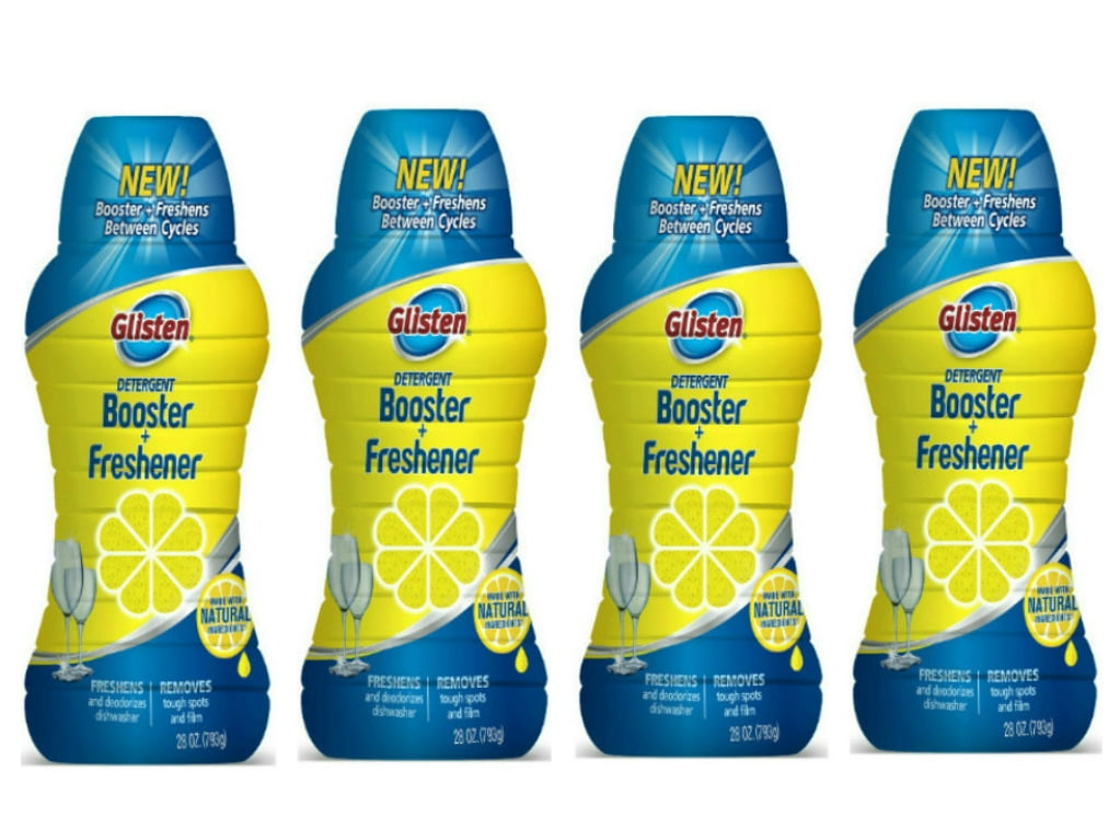 Glisten Dishwasher Detergent Booster + Freshener, 28 oz, 4 Bottles