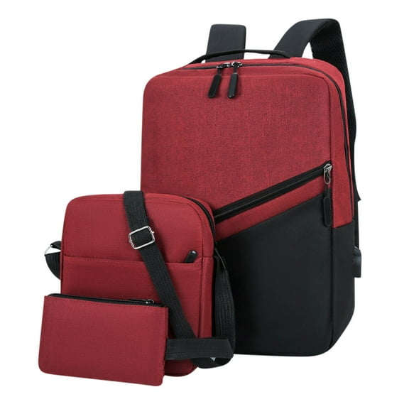 AnuirheiH Laptop Backpack Set of 3,15.6Inch Water Resistant Padded Computer Bag with USB Charging Port for Study Work, Durable Anti Theft College School Students Bookbag for Men Women Gifts