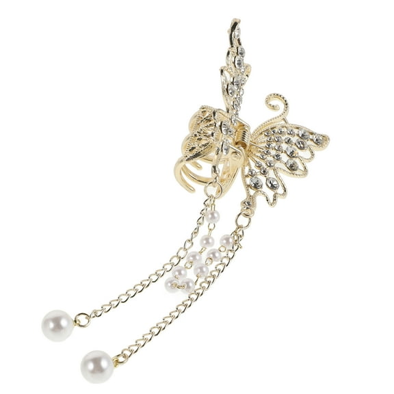 Fancy Hair Accessories Tassel Hair Claw Hair Claw Butterfly Hair Clips Butterfly Claw Clips for Thick Hair Metal Butterfly Hair Claw with Fake Tassel