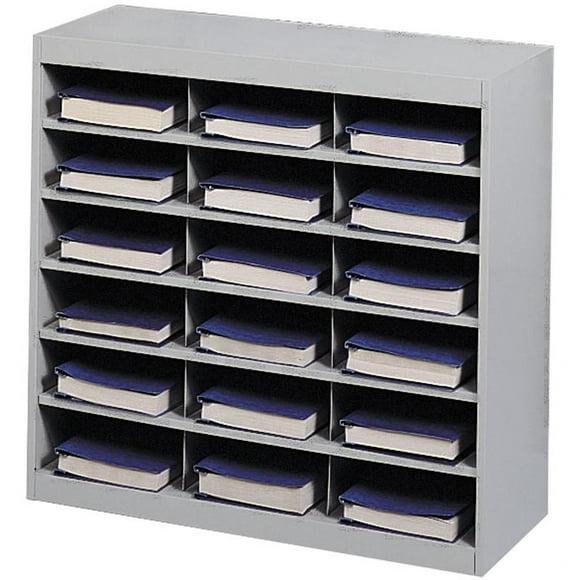 Safco E-Z Stor Grey Steel Mail Organizer -  18 Compartments
