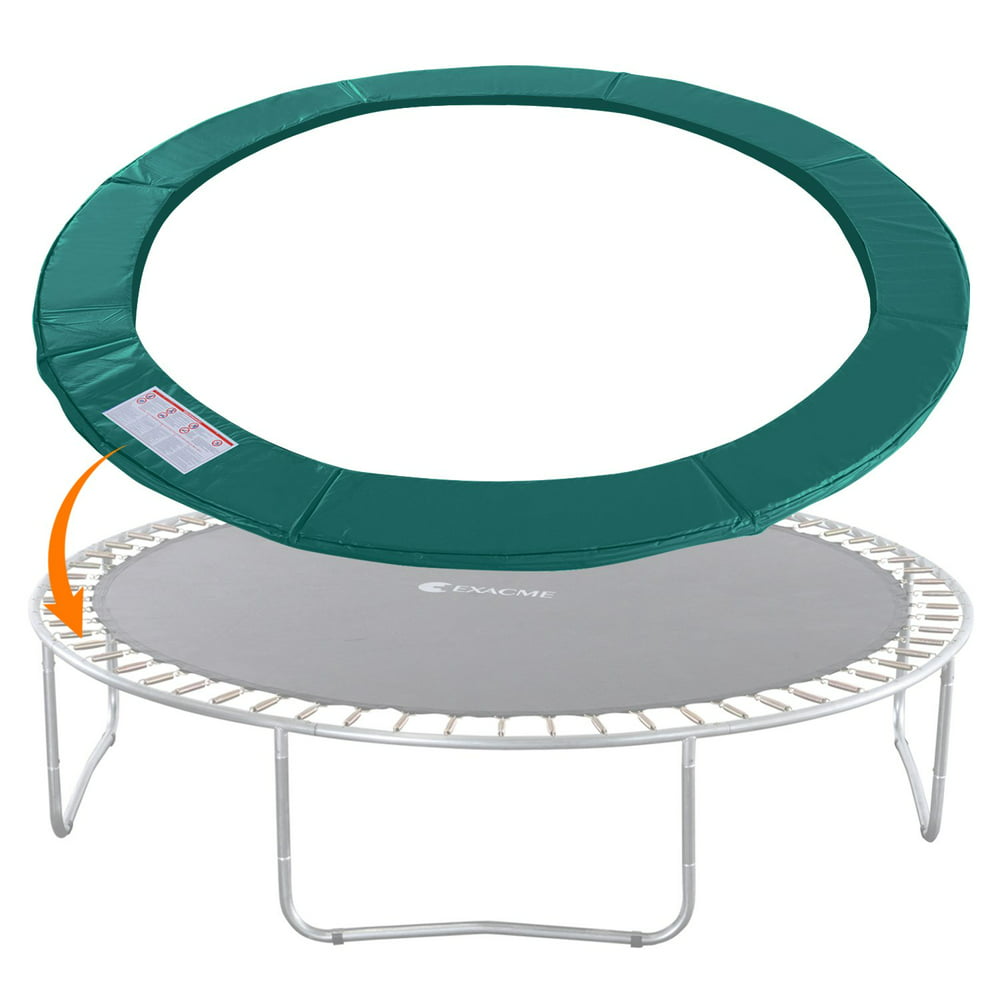 ExacMe Trampoline Replacement Safety Pad Round Spring Cover, No Hole for Pole, 16 FT Green