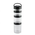 thumbnail image 2 of 4X Recipientes Apilables para Meriendas para NiñOs y Adultos, 4 Vasos Apilables para Meriendas para Escuela y Viajes, Negro Transparente, 2 of 5