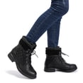 thumbnail image 4 of Womens Combat Boots Lace-up Ankle Boots Warm Booties All Black US 8, 4 of 7