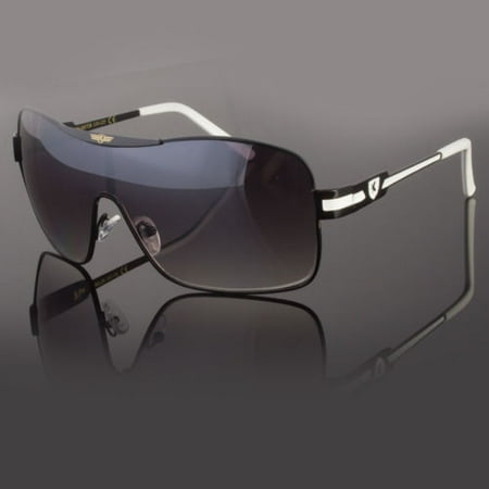 New Khan Designer Shield Sunglasses Trendy Sport Metal Style Mens UV 400 Shades