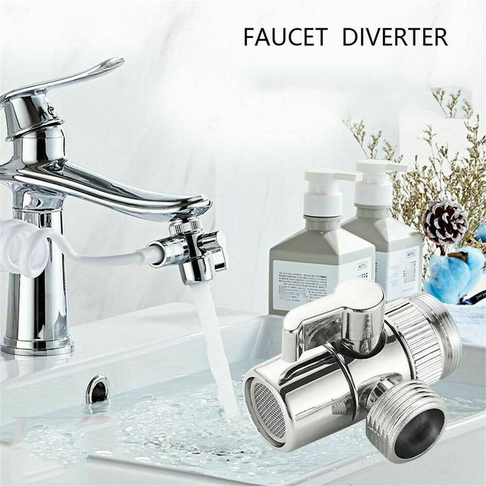 Switch Faucet Adapter Kitchen Sink Splitter Diverter Valve Water Tap Connector 