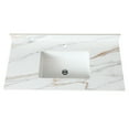 thumbnail image 2 of 43 Inch Bathroom White Marble Vanity Top - Rectangular Sink, 4" Backsplash, Pre-drilled Faucet Hole, Suits 42" W X 21" D Cabinets For Undermount 42"x21", 2 of 7