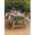 thumbnail image 2 of Outdoor Tablecloth with Umbrella Hole and Zipper, Christmas Snowman Rectangle Table Cloth 60x120 Inch Waterproof Tablecloth, Brown Winter Snowflake Xmas Pine Tree Picnic Table Cover for Patio Camping, 2 of 7
