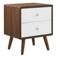 thumbnail image 5 of Modway Transmit 2-Drawer Nightstand in Walnut White, 5 of 8
