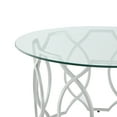 thumbnail image 3 of Nicole Miller Margie Coffee Table Clear Glass Round Top Sturdy Metal Frame Elegant Look, Silver, 3 of 7