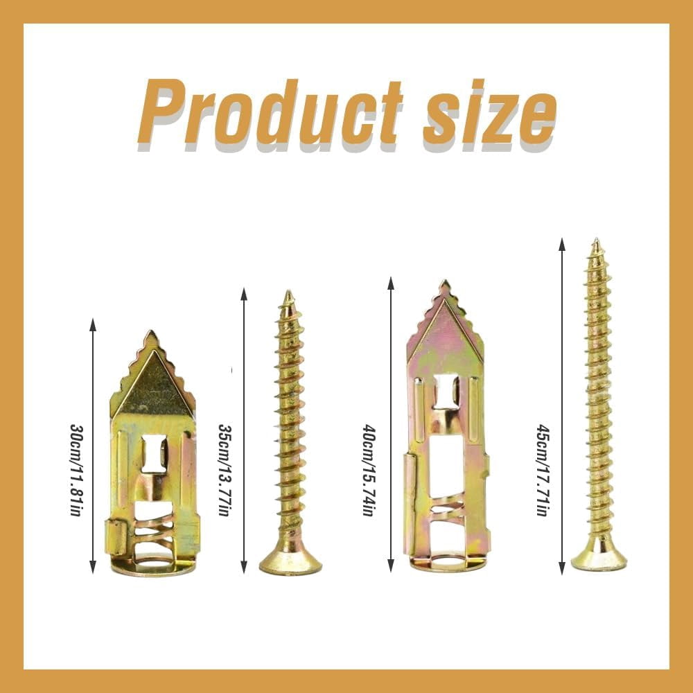 150 Set Self Drilling Drywall Anchors, Zinc Plated Steel Self-Drilling Anchors, Drywall Self-Drilling Anchors with Screws Kit, Self-Drilling Anchors Screws, for Tv, Shelf Straps, Bike, Cabinets