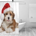 thumbnail image 4 of Coolnut Happy Smiling Bichon Dog Bath Shower Curtain Liners 72"x72", 100% Polyester Waterproof with C-Shaped Curtain Hook Modern Bathroom Decoration 1 Panel, 4 of 5