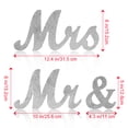 thumbnail image 6 of XY Fancy Mr and Mrs Table Signs Wedding Decorations Wooden Freestanding Letters for Rustic Wedding, Photo Props, Gift, Silver Glitter, 6 of 6