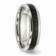 thumbnail image 4 of White Stainless Steel Ring Band Wedding Black Carbon Fiber, 4 of 6