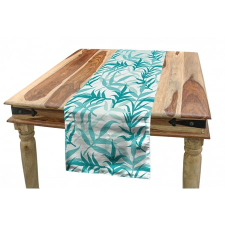 

Floral Table Runner Continuous Pattern Image of Branches and Leaves on Plain Background Dining Room Kitchen Rectangular Runner 3 Sizes by Ambesonne