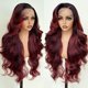 thumbnail image 1 of Peluca UGORGEOUS Burgundy Ombre 66 cm HD con encaje frontal para mujer, 1 of 9