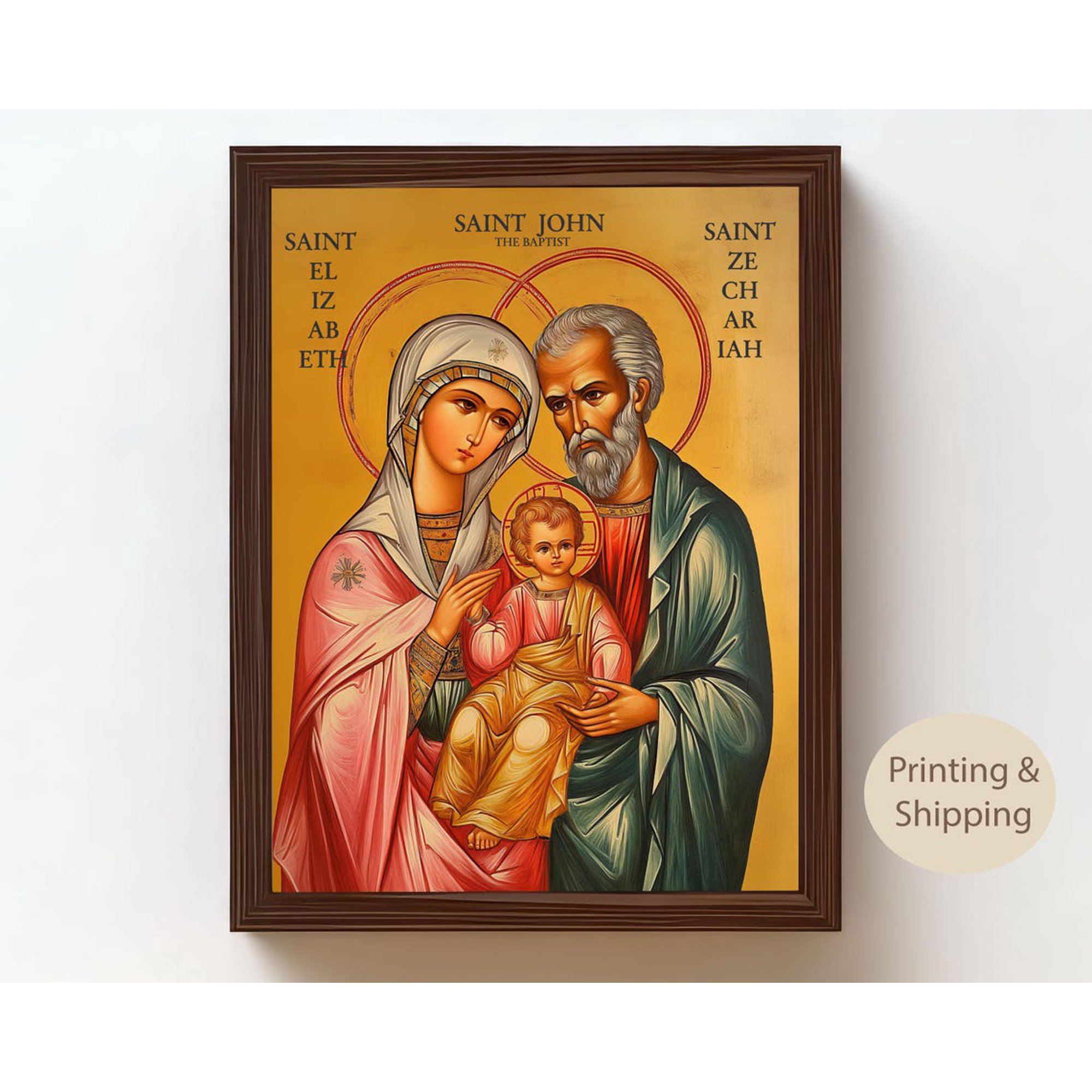 Saints Elizabeth And Zechariah Art Christian Biblical Wall Art Print