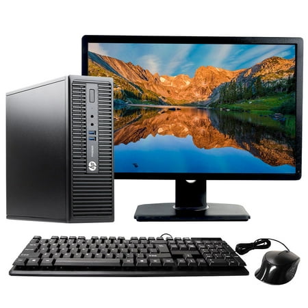 HP ProDesk 400 G3 Desktop Intel Core i3-6100 3.7GHz 8GB RAM 256GB SSD Keyboard and Mouse Wi-Fi 22" LCD Monitor Windows 10 Pro PC