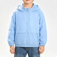 thumbnail image 2 of SGFCWSX Boys Windbreaker Jacket Lightweight Hooded Zip Up Water Resistant Outdoor Coat Light Blue Size 8, 2 of 7