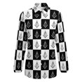 thumbnail image 4 of Freemason Checkered Pattern Long Sleeve Blouse Woman Streetwear Casual Shirts Summer Oversize Woman Streetwear Clothing Birthday Present, 4 of 7