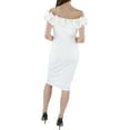 thumbnail image 2 of Xscape Womens Ruffle Off-The-Shoulder Cocktail and Party Dress, 2 of 2