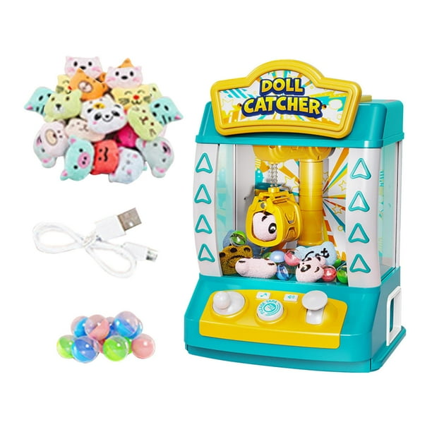 Arcade Candy Capsule Claw Game Juguete, Mini máquina expendedora, Regalos de San Valentín Máquina de garra para adultos Hogar Niños , Verde 20 Muñecas