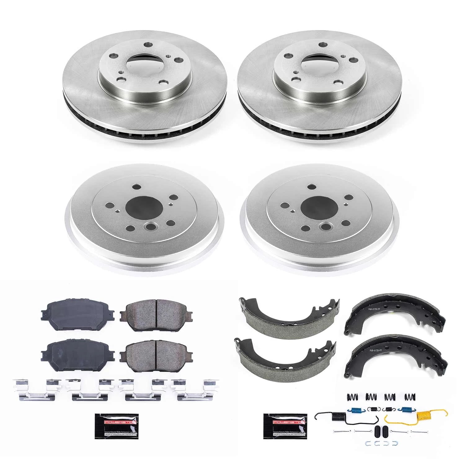 Power Stop Front and Rear Stock Replacement Drum and Shoe Kit KOE15061DK