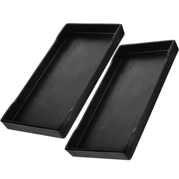 Raindrops Portable Serving Tray for Home Black Melamine Snack Tray with Smooth Surface 2Pcs Household Fruit Tray