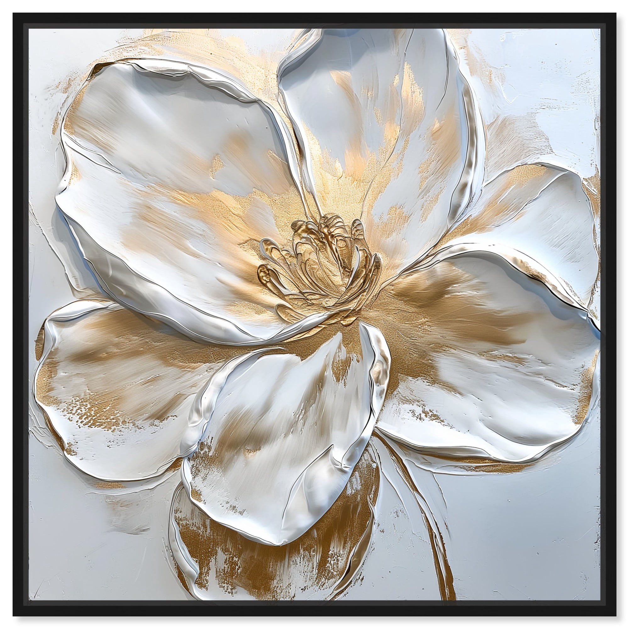 Magnolia Canvas Elegant Floral Wall Art by Art Remedy, Black Frame, 10" x 15"