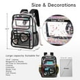 thumbnail image 5 of Clear Backpack for Girls Kids Elementary Bookbags Transparent Stadium Approved Travel Daypack See Through Middle College School Bag Large Laptop Backpack for Women Teens Students (Black), 5 of 7