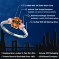 thumbnail image 2 of Gem Stone King 925 Silver and 10K Yellow Gold Ecstasy Mystic Topaz and Pink Lab Grown Diamond Engagement Ring for Women | 2.00 Cttw | Oval 8X6MM | Gemstone November Birthstone | Size 6, 2 of 6