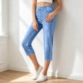 thumbnail image 2 of Yuhangmm Women's Pants Women Casual Capri Jeans Stretch Denim Cropped Pants Mid Rise Everyday Comfortable Summer Style Sky Blue XXXL, 2 of 4