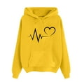 thumbnail image 4 of Womens Loose Heart Printed Hoodie Sweatshirt with Pocket Long Sleeve Hooded Pullover Cotton Fleece Tops S-XXXL (Small, Yellow), 4 of 6