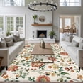 thumbnail image 3 of 6'x9' Area Rugs, Botanical Flowers Indoor Outdoor Area Rug for Living Room Bedroom, Vintage Country Pastoral Floral Vines Washable Bathroom Rugs Kitchen Floor Carpet Mats Home Decor Aesthetic, 3 of 8